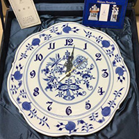 マイセン ブルーオニオン 掛時計 30.5cm